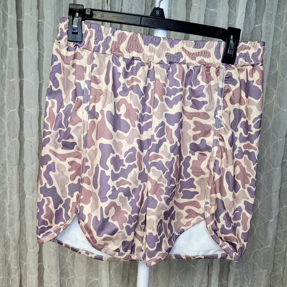 Tik Tok Shop Boutique Light Brown Duck Camo Print Bike Shorts - Picture 3 of 3